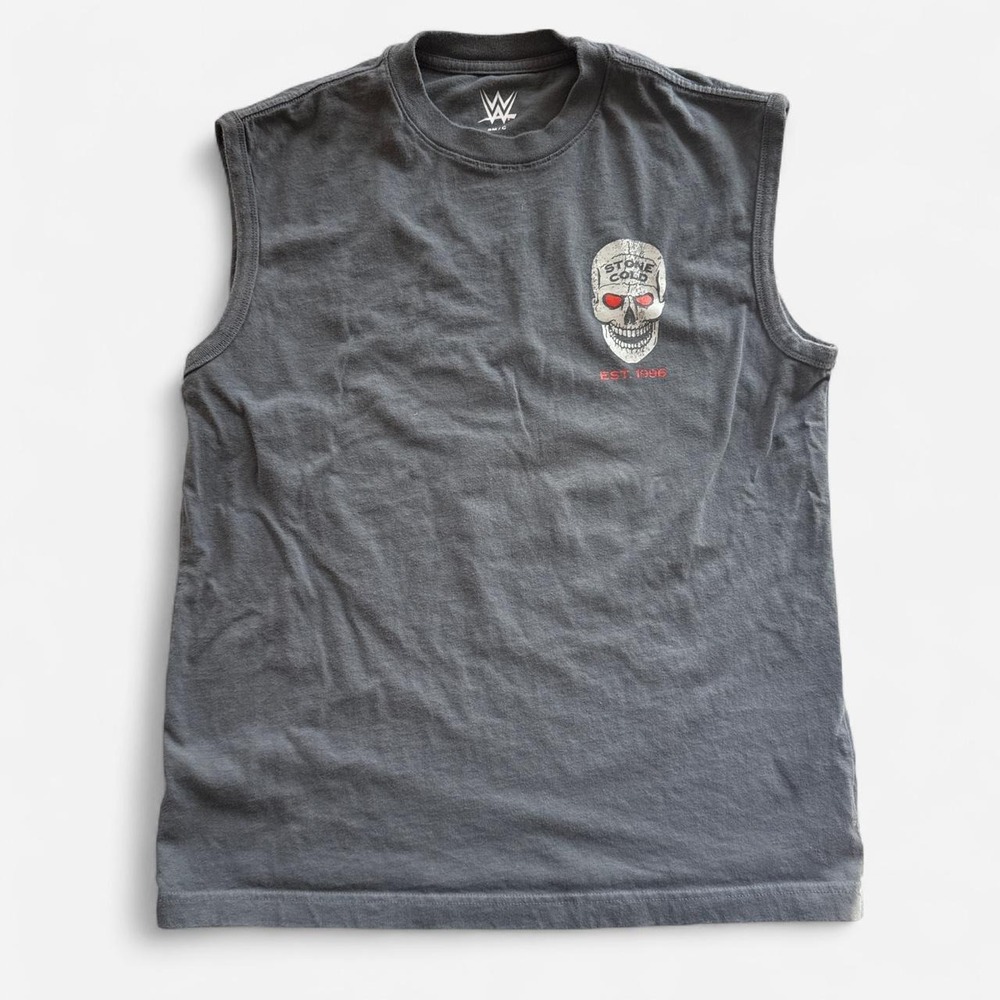 WWE Stone Cold Steve Austin sleeveless tee, charcoal, size S